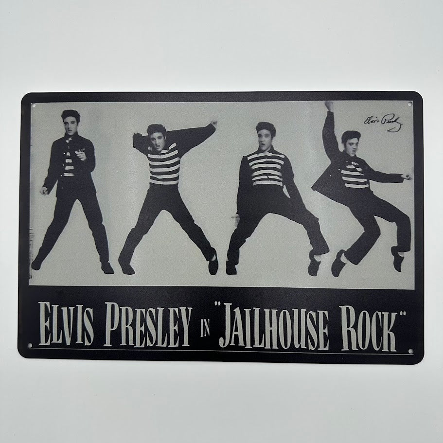 エルヴィスプレスリー ブリキ看板 Jailhouse Rock ロックンロール 映画