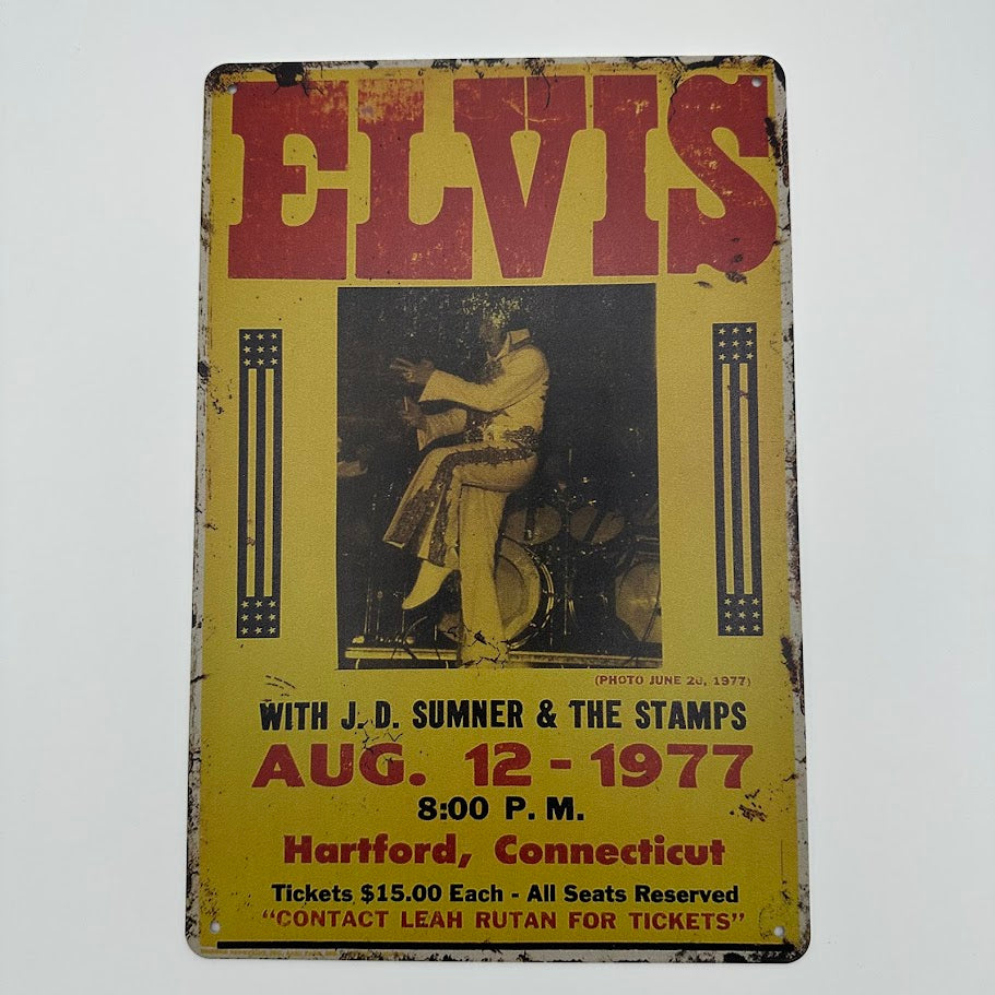 エルヴィスプレスリー ブリキ看板 コンサートポスター 1977年 レトロ 音楽