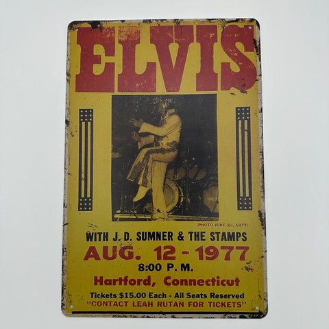 エルヴィスプレスリー ブリキ看板 コンサートポスター 1977年 レトロ 音楽