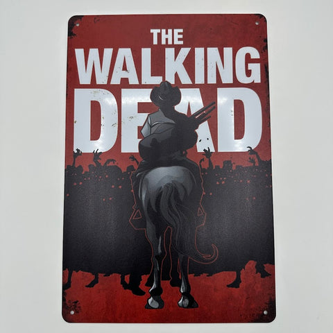 ブリキ看板 ウォーキングデッド THE WALKING DEAD アート風 馬 ゾンビ 海外ドラマ