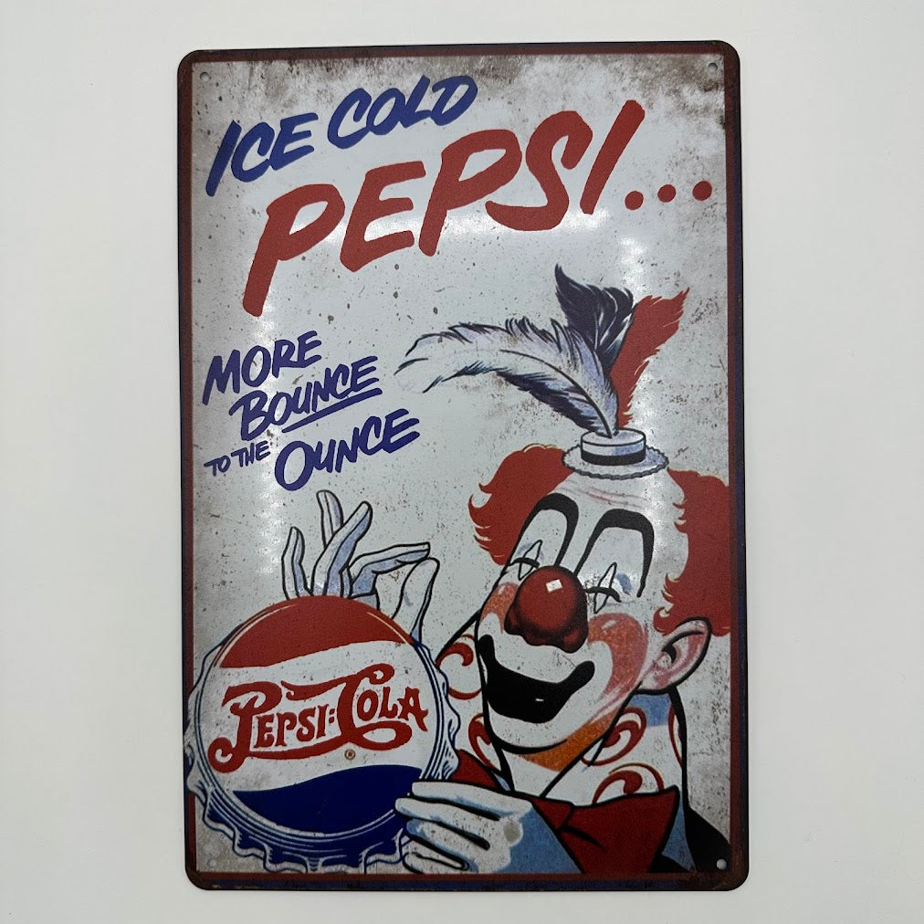 PEPSI ピエロ ブリキ看板 レトロ広告風 コレクション雑貨