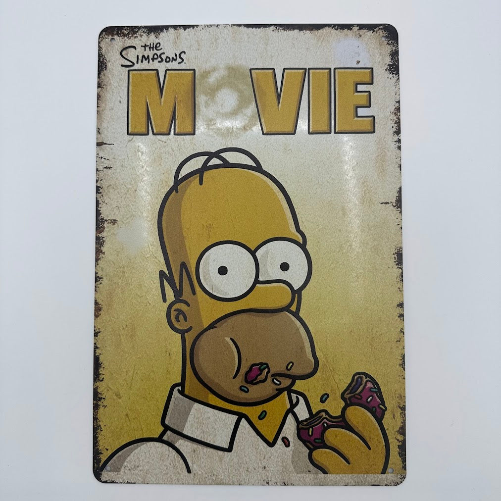 ブリキ看板 シンプソンズ ホーマー 映画 ドーナツ アニメ レトロ 雑貨 インテリア 壁飾り