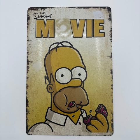ブリキ看板 シンプソンズ ホーマー 映画 ドーナツ アニメ レトロ 雑貨 インテリア 壁飾り