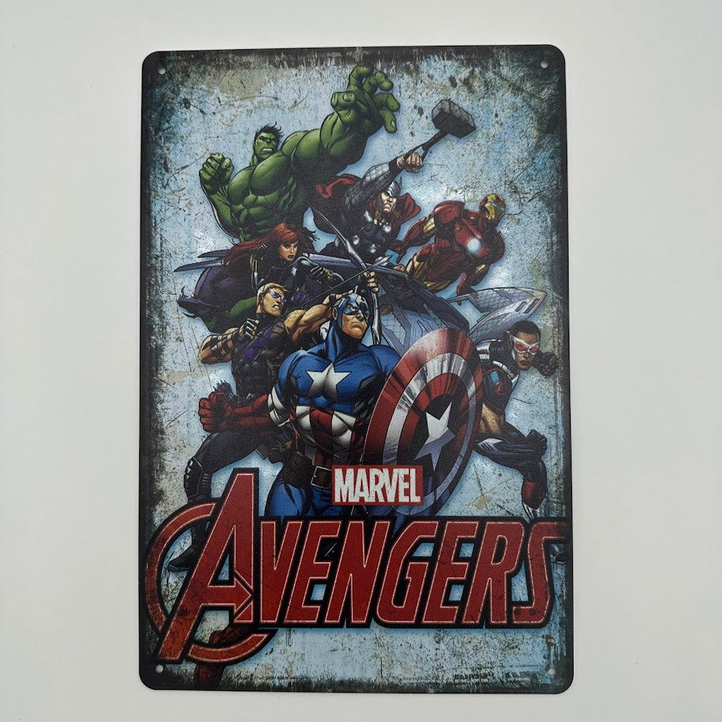 ブリキ看板 アベンジャーズ マーベル ヒーロー キャプテンアメリカ インテリア ヴィンテージ