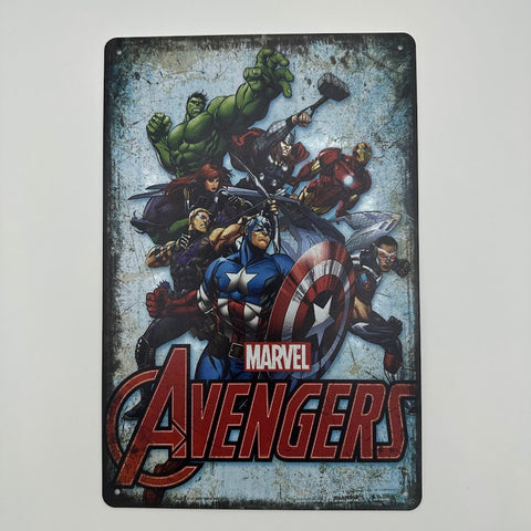 ブリキ看板 アベンジャーズ マーベル ヒーロー キャプテンアメリカ インテリア ヴィンテージ