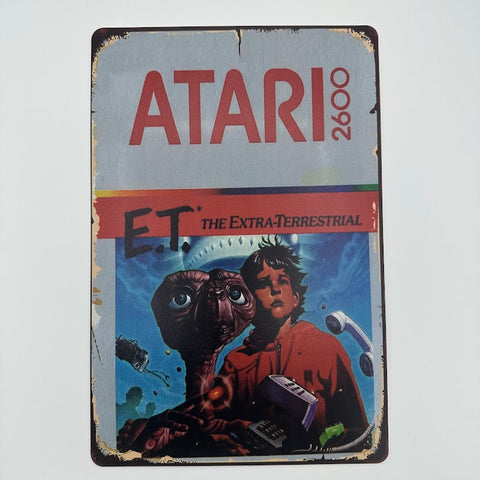 ブリキ看板 ATARI E.T. ゲーム ヴィンテージ アメリカン レトロ
