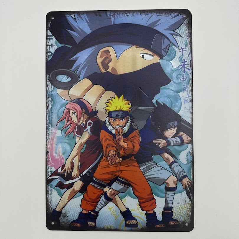 NARUTO ブリキ看板 チーム7 カカシ・ナルト・サスケ・サクラ 忍者アニメ