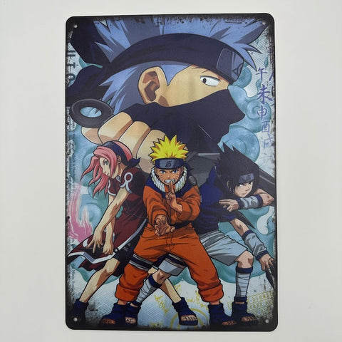 NARUTO ブリキ看板 チーム7 カカシ・ナルト・サスケ・サクラ 忍者アニメ
