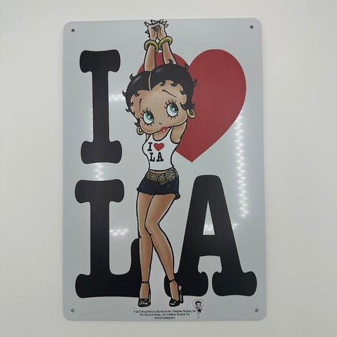 Betty Boop ブリキ看板 I  LOVE LA ロサンゼルス風 アメリカンレトロ