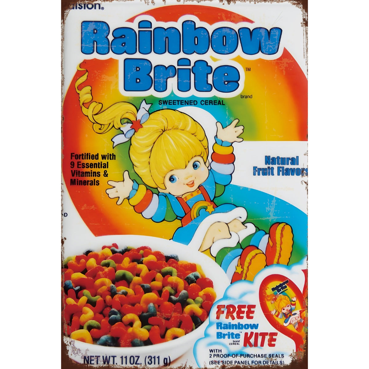 レインボーブライト シリアル カラフル アメリカン ヴィンテージ ブリキ看板