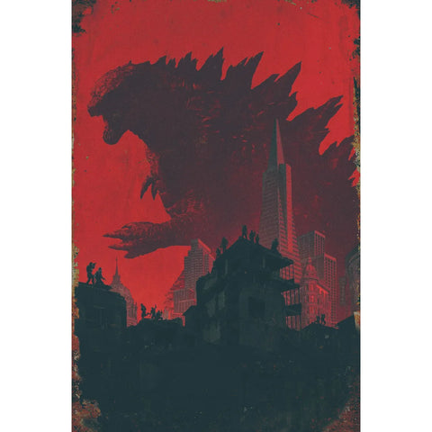 ゴジラ 怪獣 映画 レトロ ポスター アート ブリキ看板 インテリア 雑貨