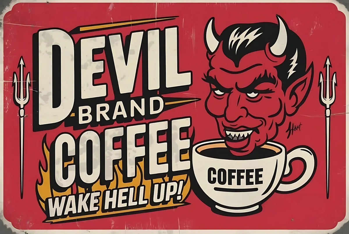 デビル コーヒー ブリキ看板 レトロ カフェ インテリア 雑貨 壁飾り