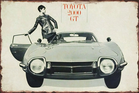 TOYOTA 2000GT ブリキ看板 トヨタ ビンテージ 昭和 レトロ 車 クラシック インテリア 雑貨