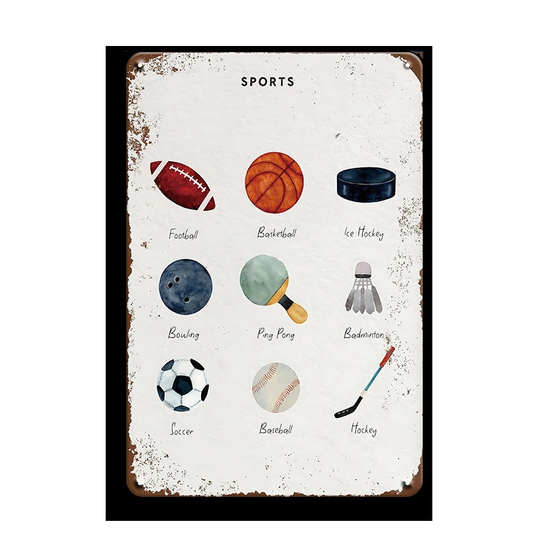 ブリキ看板 スポーツ レトロ 壁飾り インテリア おしゃれ ビンテージ ディスプレイ 雑貨 コレクション