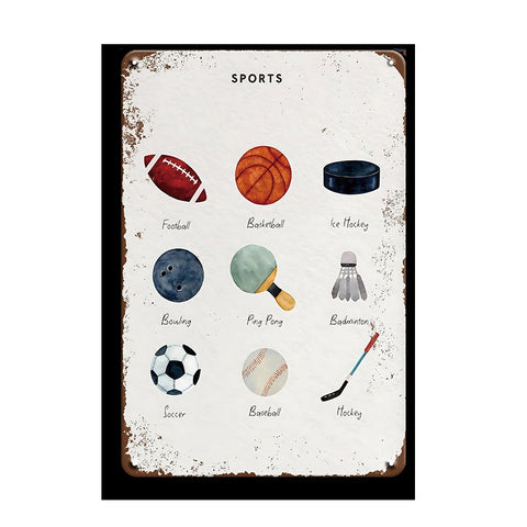 ブリキ看板 スポーツ レトロ 壁飾り インテリア おしゃれ ビンテージ ディスプレイ 雑貨 コレクション