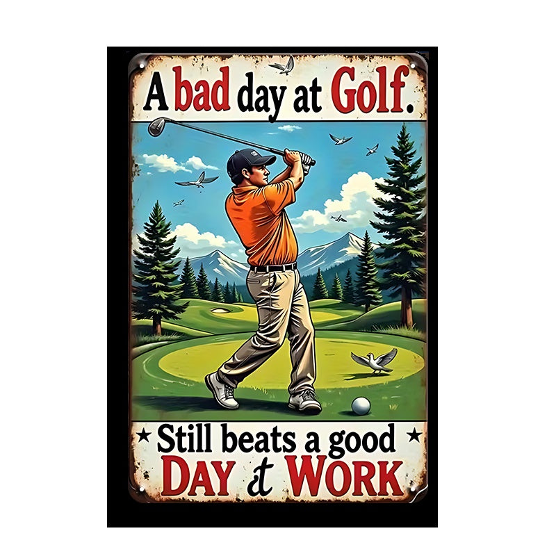 ブリキ看板 ゴルフ レトロ インテリア 壁飾り ビンテージ風 ゴルフ雑貨 ディスプレイ おしゃれ A bad day at Golf