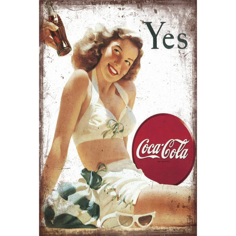 コカコーラ Coca-Cola ブリキ看板 レトロ ガール ビンテージ インテリア 雑貨