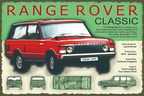 RANGE ROVER クラシック ブリキ看板 レトロ 車 英国
