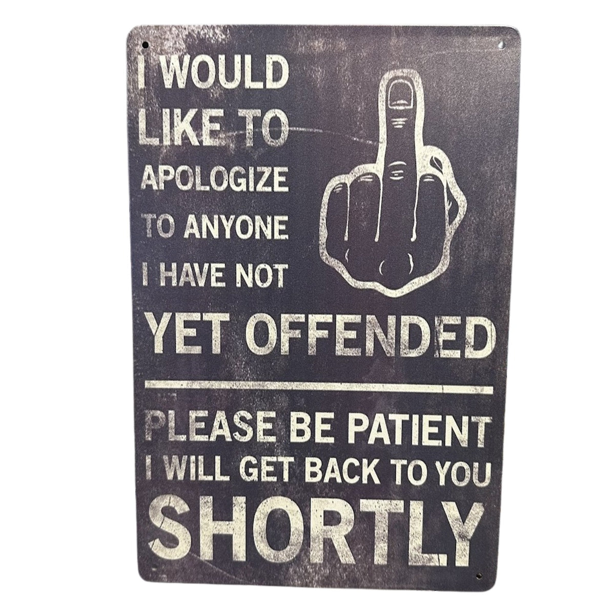 ユーモア 英語 看板 I Would Like To Apologize ブリキ看板 ヴィンテージ ストリート ガレージ インテリア