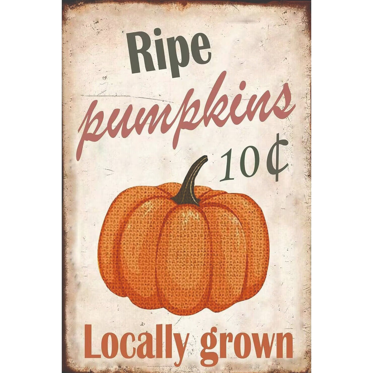 パンプキン 秋 ハロウィン 農園風 アメリカン ヴィンテージ ブリキ看板