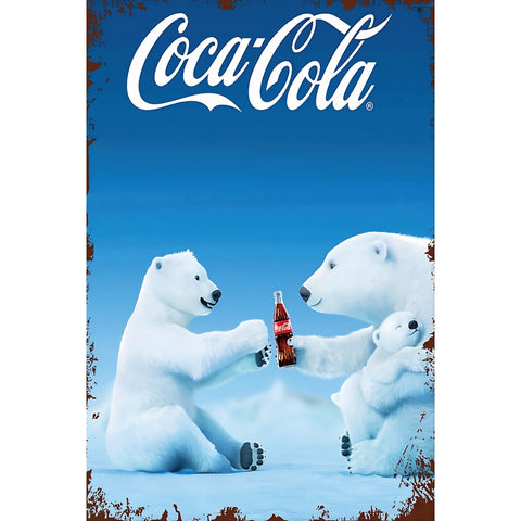ブリキ看板 レトロ コカコーラ ホッキョクグマ 広告 インテリア 雑貨