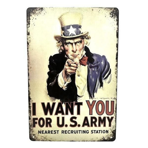 レトロ ブリキ看板 アンクル・サム U.S. Army 募集ポスター