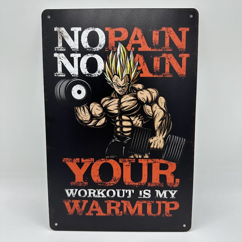 ベジータ レトロ ブリキ 看板 NO PAIN NO GAIN インテリア