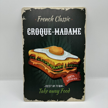 ブリキ看板 クロックマダム French Classicレトロ ビンテージ