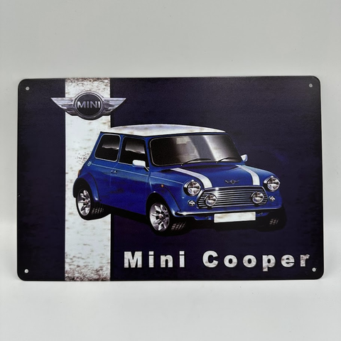 Mini Cooper ブリキ看板 レトロ カーインテリア クラシック