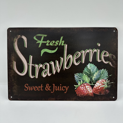 ブリキ看板 STRAWBERRIES レトロ インテリア ビンテージ