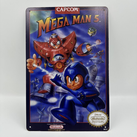 メガマン5 ブリキ看板 レトロゲーム インテリア CAPCOM