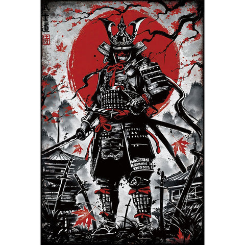 SAMURAI 武士 ブリキ看板 日本デザイン 武道 刀 戦国アート
