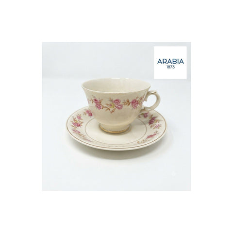 ARABIA ヴィンテージ ローズ柄 カップ＆ソーサー