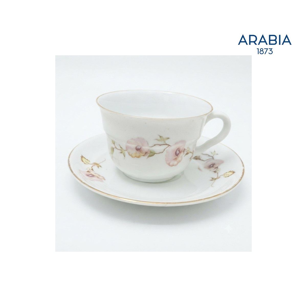 ARABIA 花柄 ヴィンテージ カップ＆ソーサー 金彩