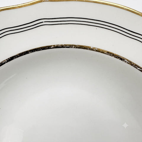 ARABIA ヴィンテージ 深皿 スーププレート 黒ライン 金彩 約23cm フィンランド