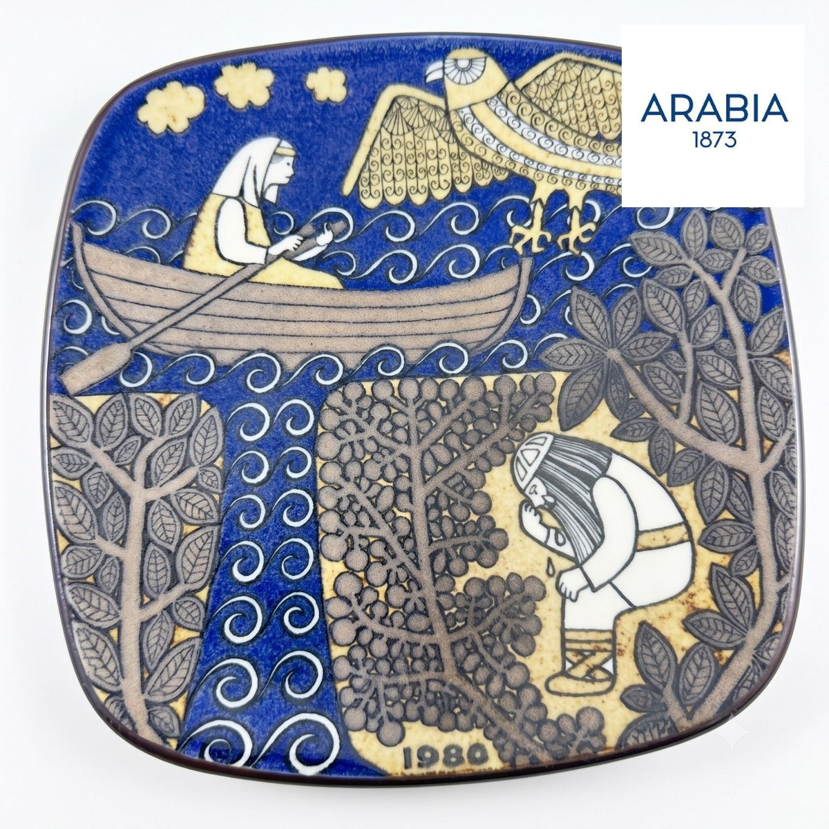 ARABIA カレワラ 1980年 イヤープレート 20cm ライヤ・ウオシッキネン