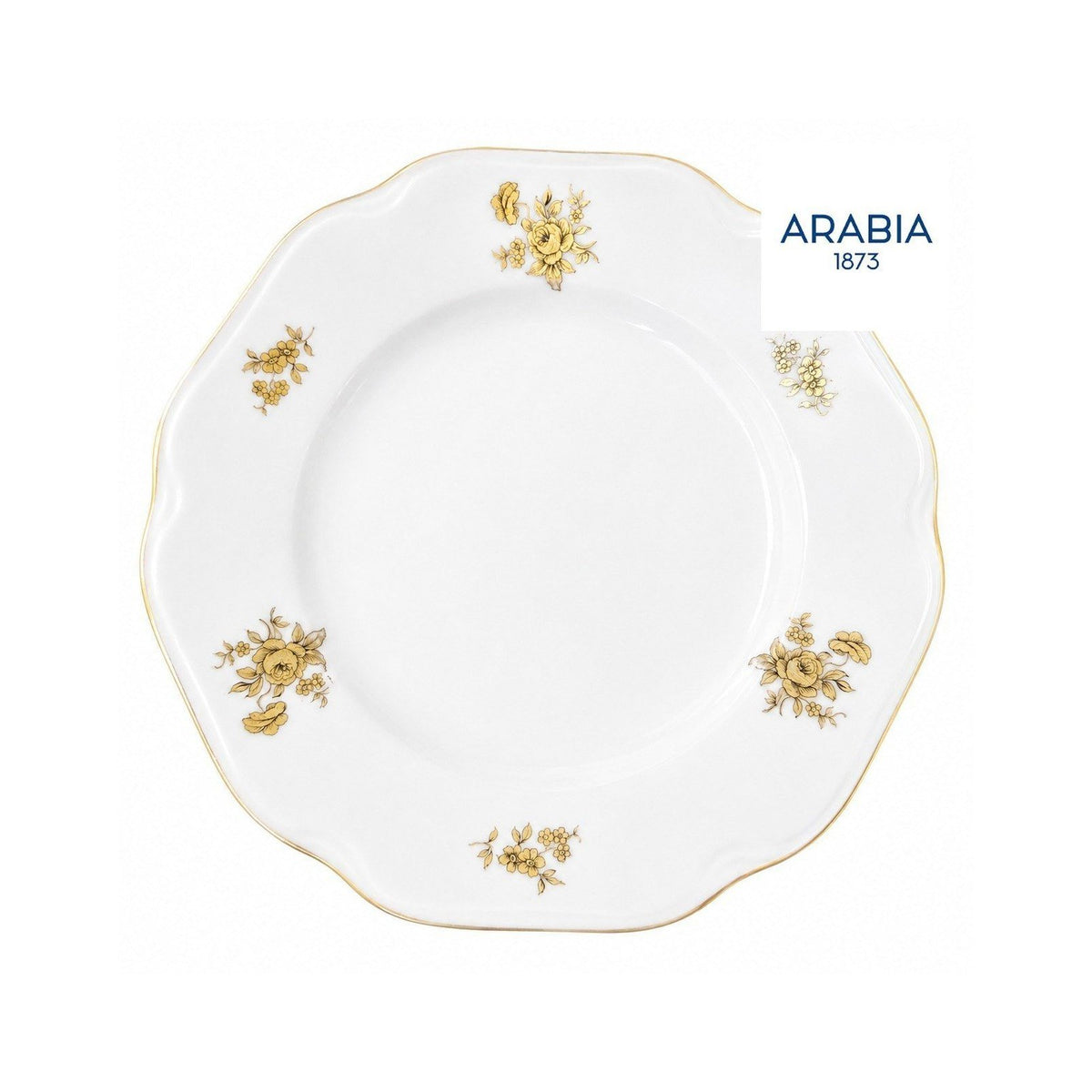 ARABIA Ailo ヴィンテージ プレート 約21cm 金彩 花柄