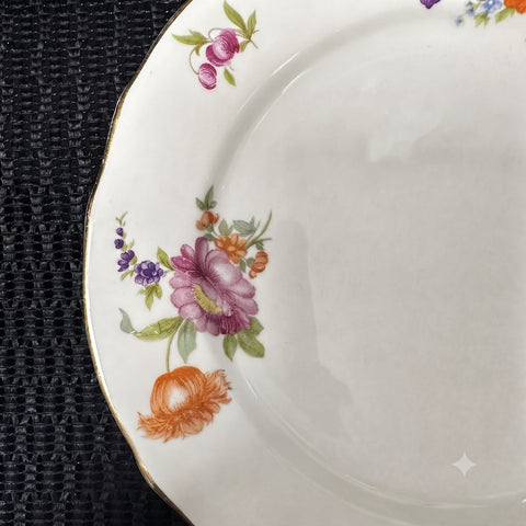 ARABIA ヴィンテージ 花柄 プレート 約17cm 金彩 フィンランド 1940年代