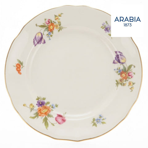 ARABIA ヴィンテージ 花柄 プレート 約17cm 金彩 フィンランド 1950-60年代