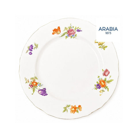 ARABIA ヴィンテージ 花柄 プレート 約19.5cm 金彩 フィンランド 1940年代