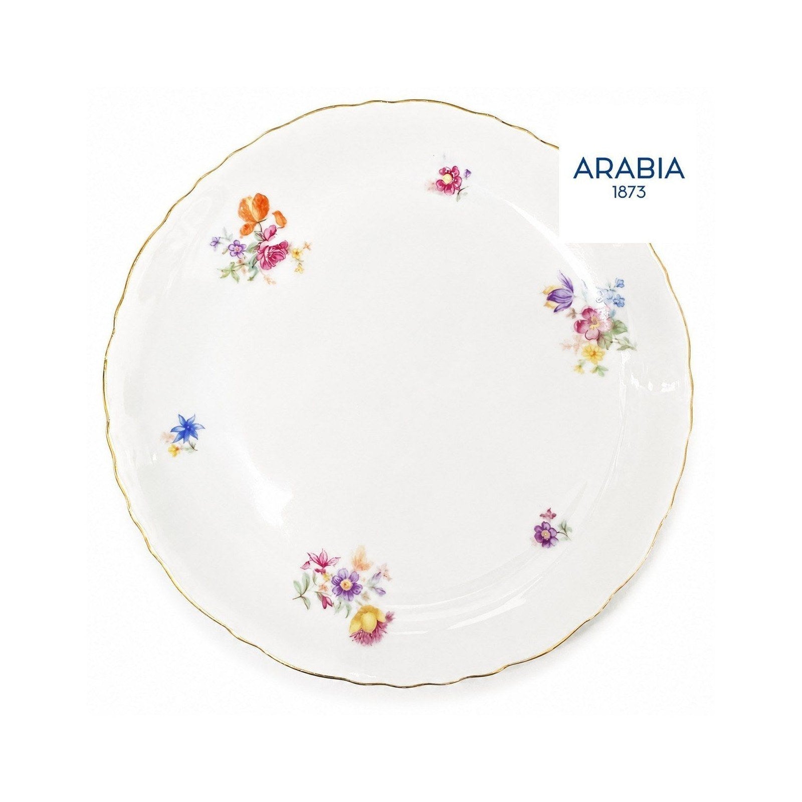 ARABIA 花柄 プレート 約6.5cm 金彩 フィンランド製