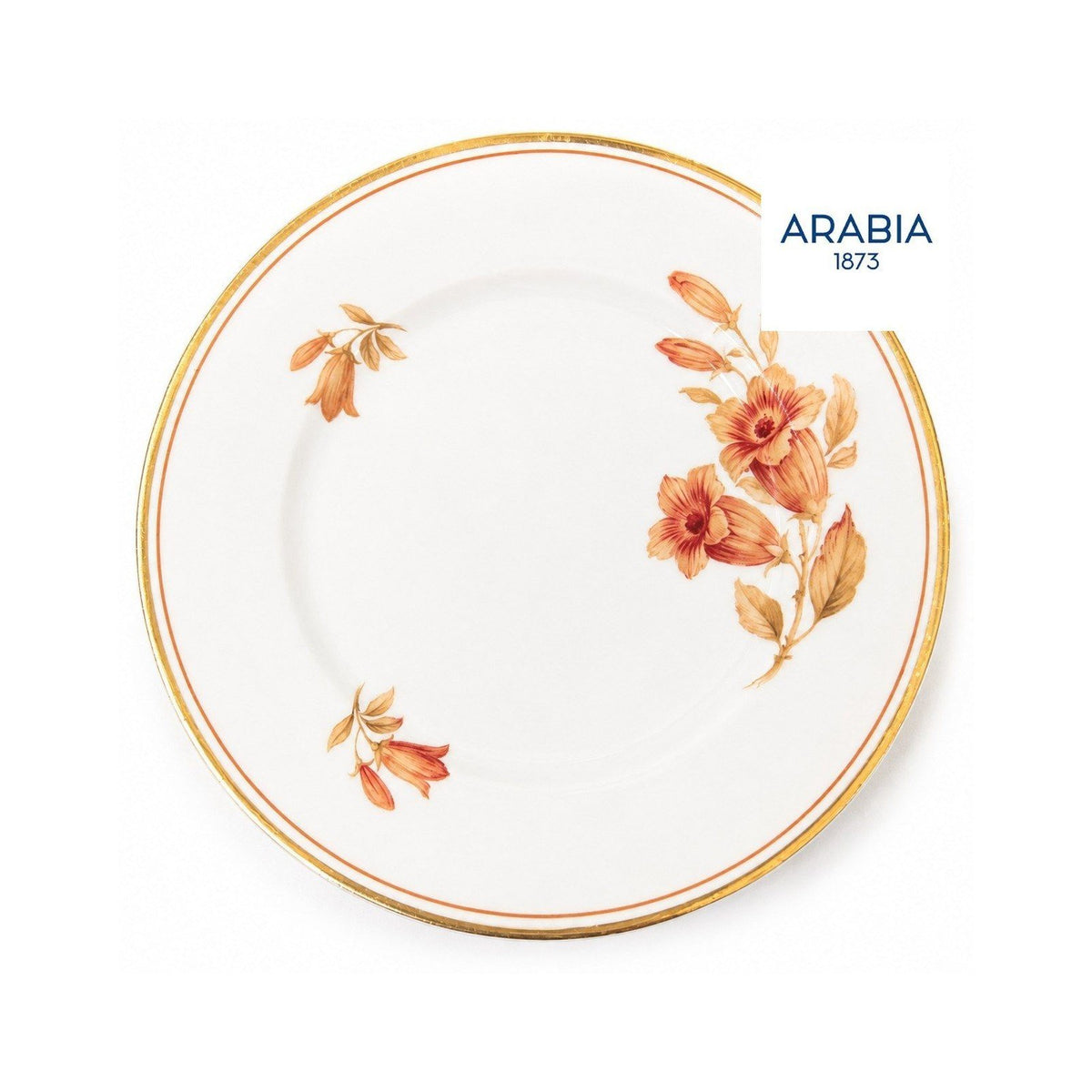 ARABIA アラビア ヴィンテージ スーププレート 深皿 花柄 金彩 約7cm SUOMI FINLANDIA フィンランド