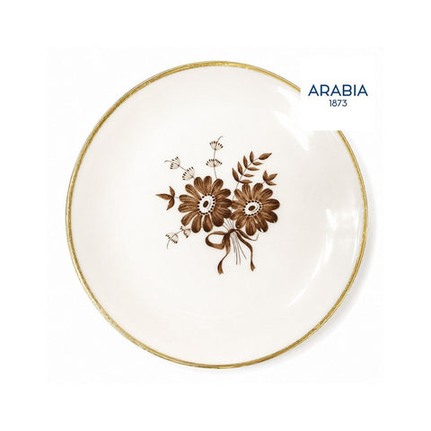 ARABIA ヴィンテージ プレート 花柄 金彩 約6cm