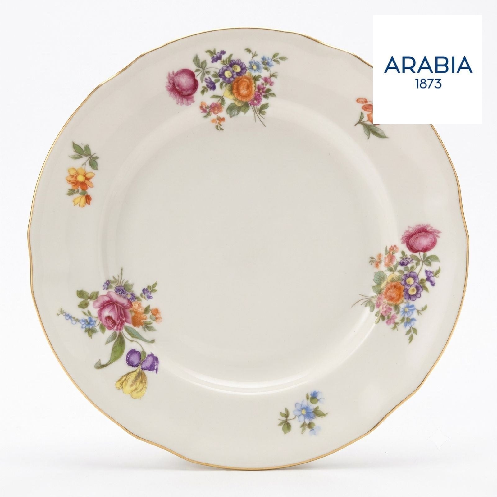 ARABIA 花束柄 ヴィンテージ プレート 約23.5cm