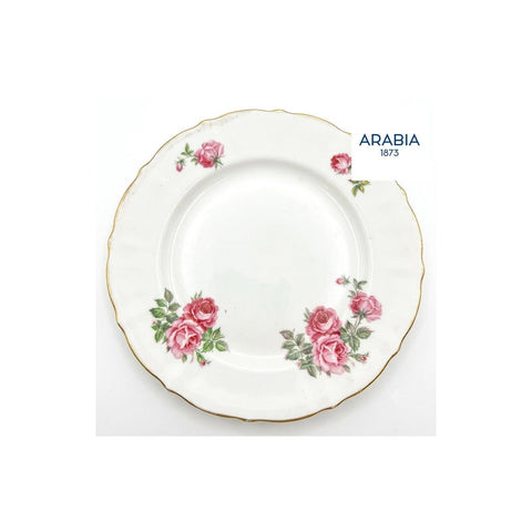 ARABIA Pink Rose プレート 約17cm 金彩 薔薇柄