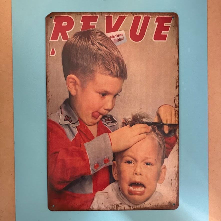 レトロ ブリキ看板 REVUE 20×30cm