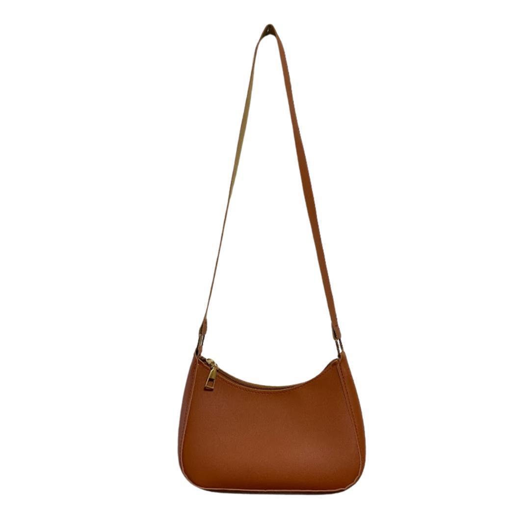 女性用ショルダーバック ブラウン 21cm