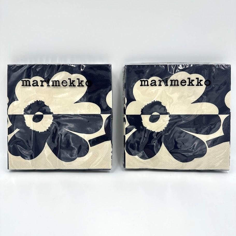 Marimekko ウニッコ ブルー ペーパーナプキン2個×33cmセット