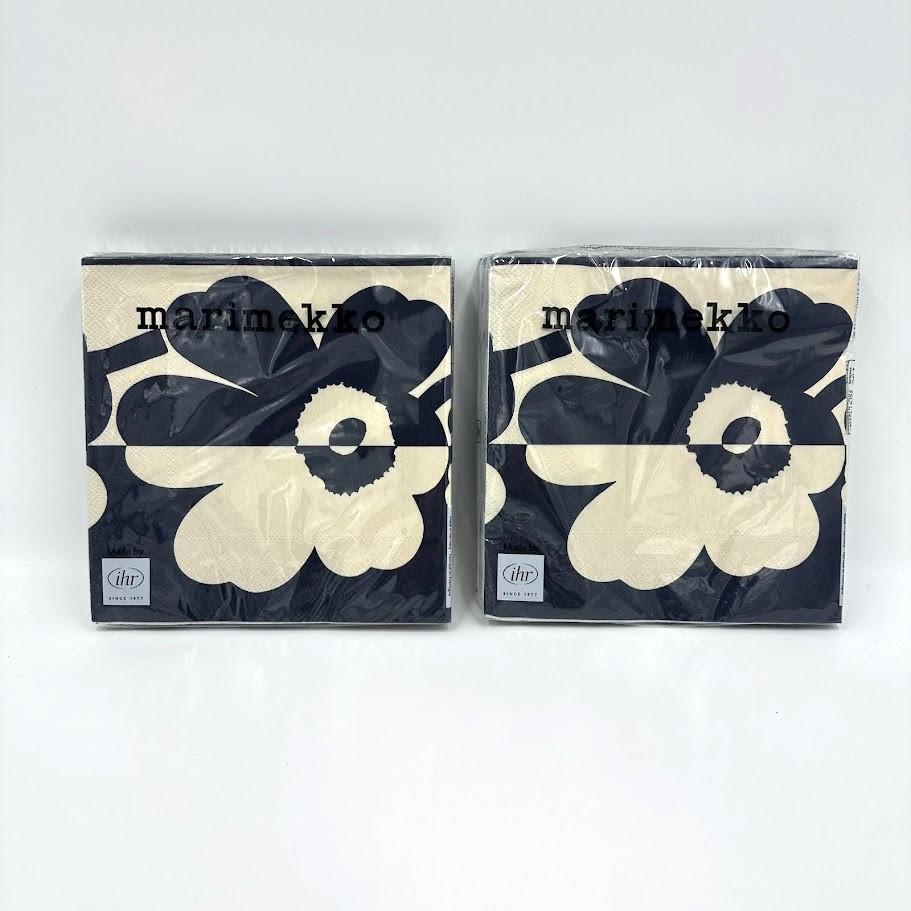 Marimekko ウニッコ ブルー ペーパーナプキン2個×33cmセット