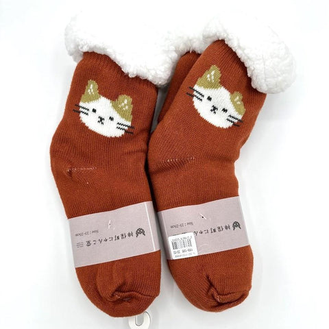 にゃんこ堂 裏ボア 猫 ルームソックス 23～25cm